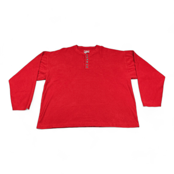 Vintage Marlboro Shirt Adult XXL 2XL Red Henley Ribbed Unlimited Miles LS 90s - Picture 1 of 8